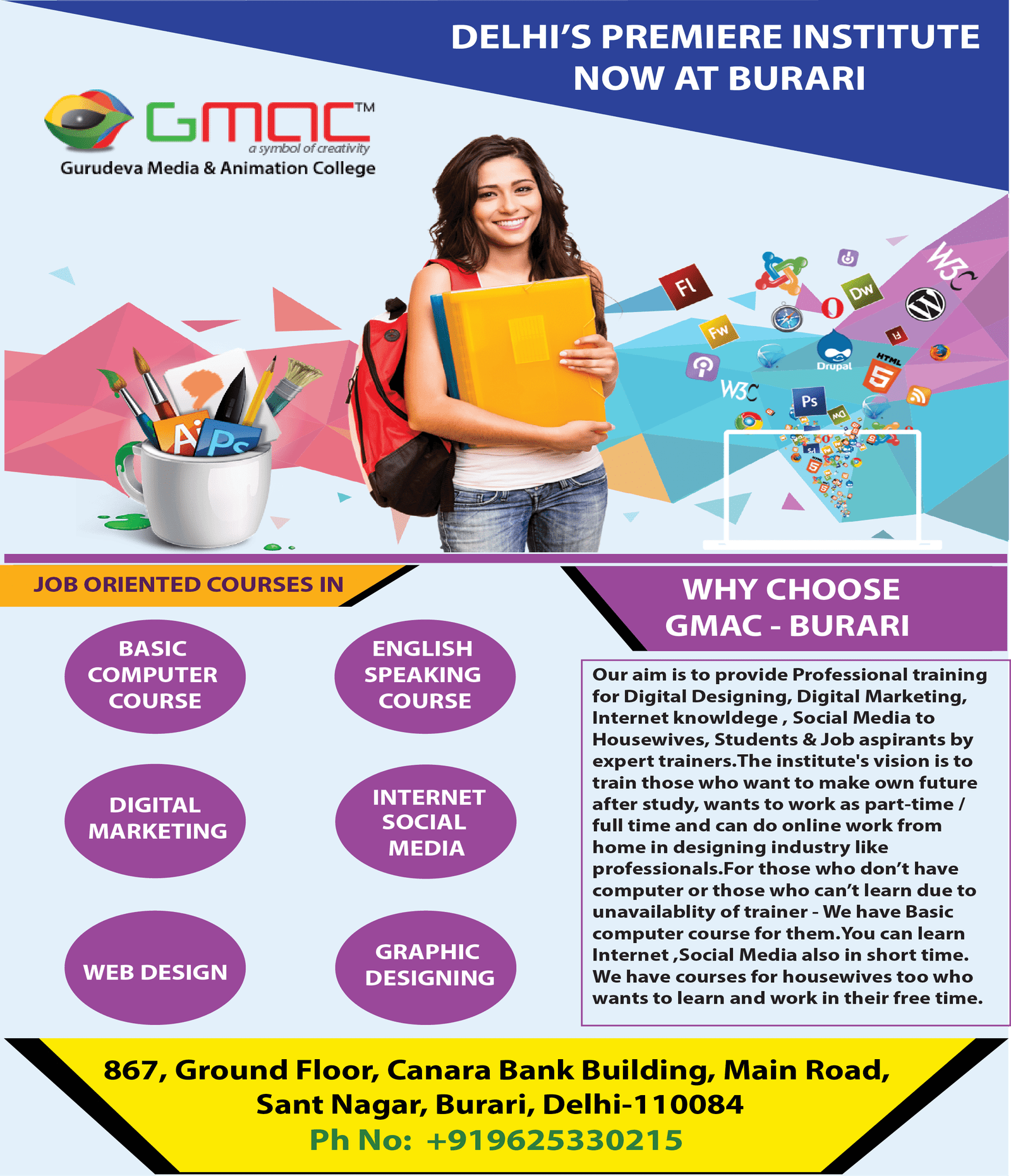 GMAC- No#1 Graphic & Web Design, Digital Marketing, Web Analytics Training  Institute in Delhi