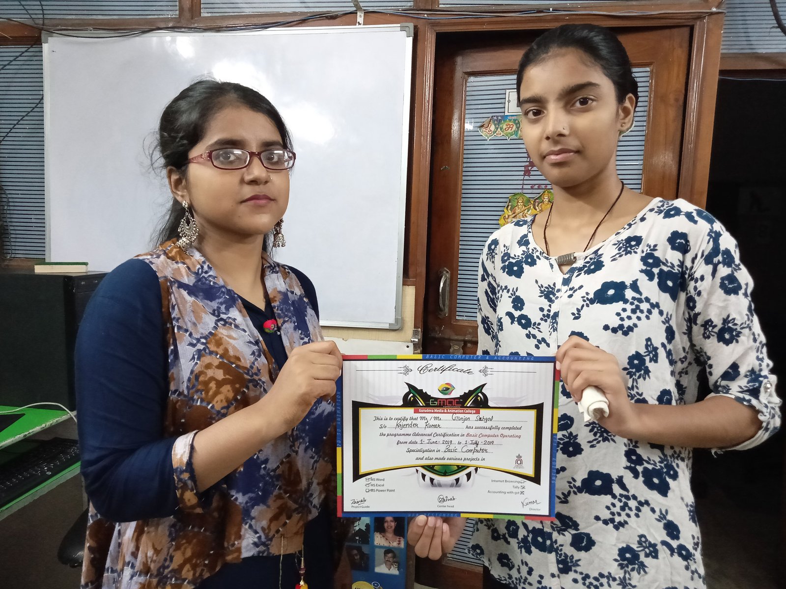 Gmac Animation Activities Certificate distribution graphic designing
